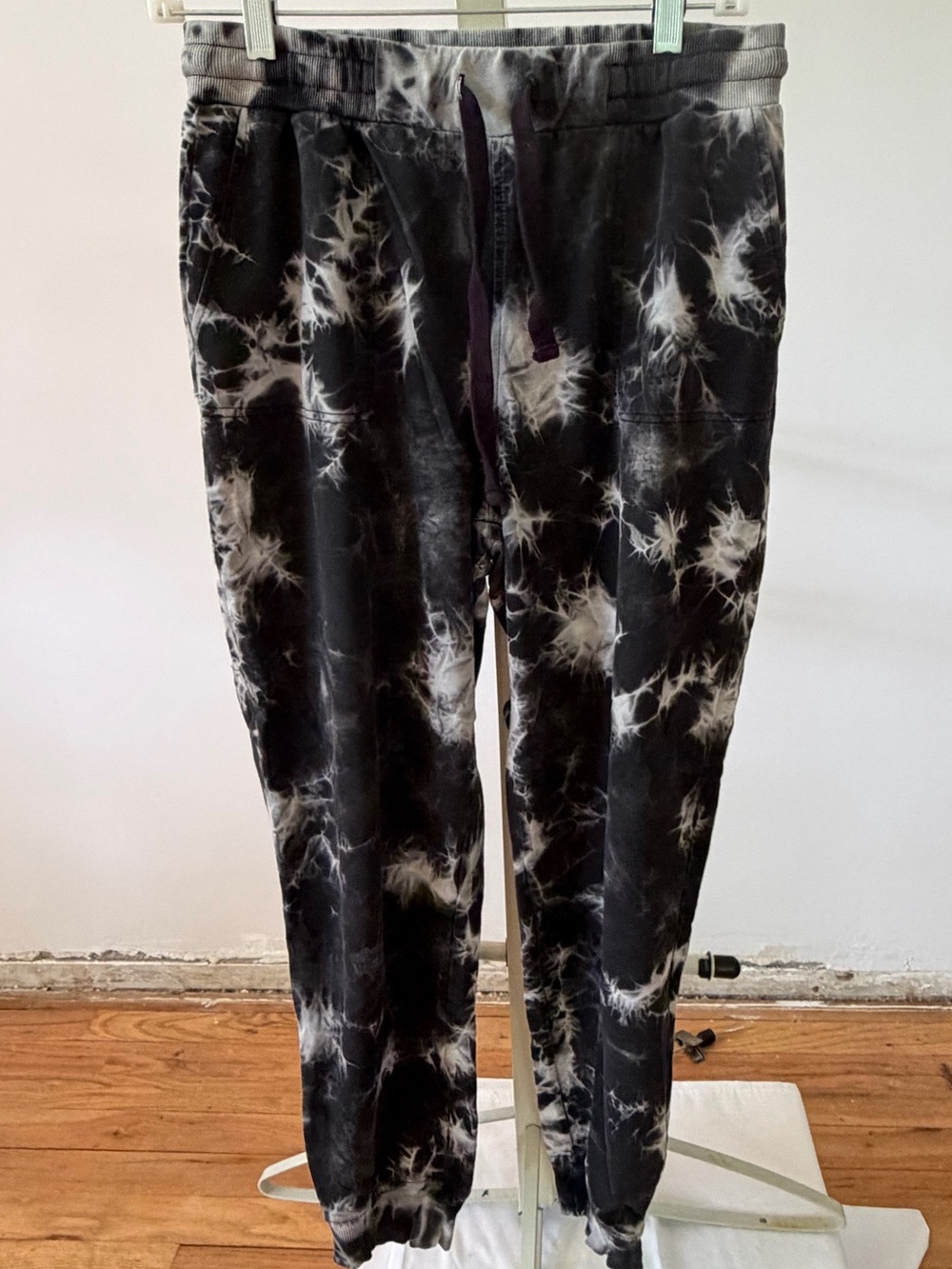 Jane and Delancey Black & White Tie-Dye Joggers